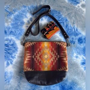 Handmade Pendleton Wool & Leather Purse w/Matching Wallet